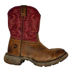 Durango Kids Red and Brown Western Boots Size 10M